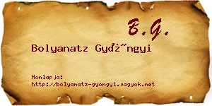 Bolyanatz Gyöngyi névjegykártya